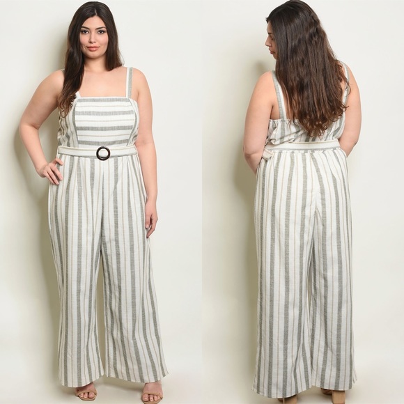 Plus size striped Jumpsuit - Picture 1 of 5